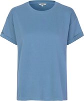 Lichtblauw basic T-shirt met omgeslagen mouw Amana - mbyM