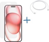 SunShieldz Screenprotector Apple iPhone 15 Plus Anti-glare + USB C Oplaadkabel (TIJDELIJK) | Apple | Anti-reflectie | Zonwerend | Tegen zonlicht | Tegen krassen