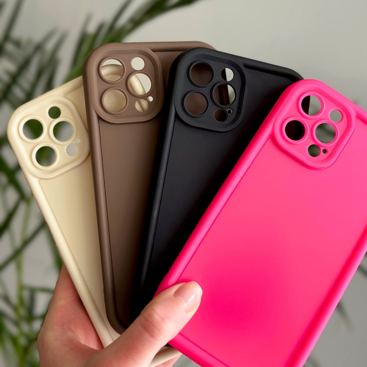 Optimity hoesje voor iPhone 13 Roze Siliconen Volledige Beschermende Achterkant + Gehard Glas Schermbeschermer