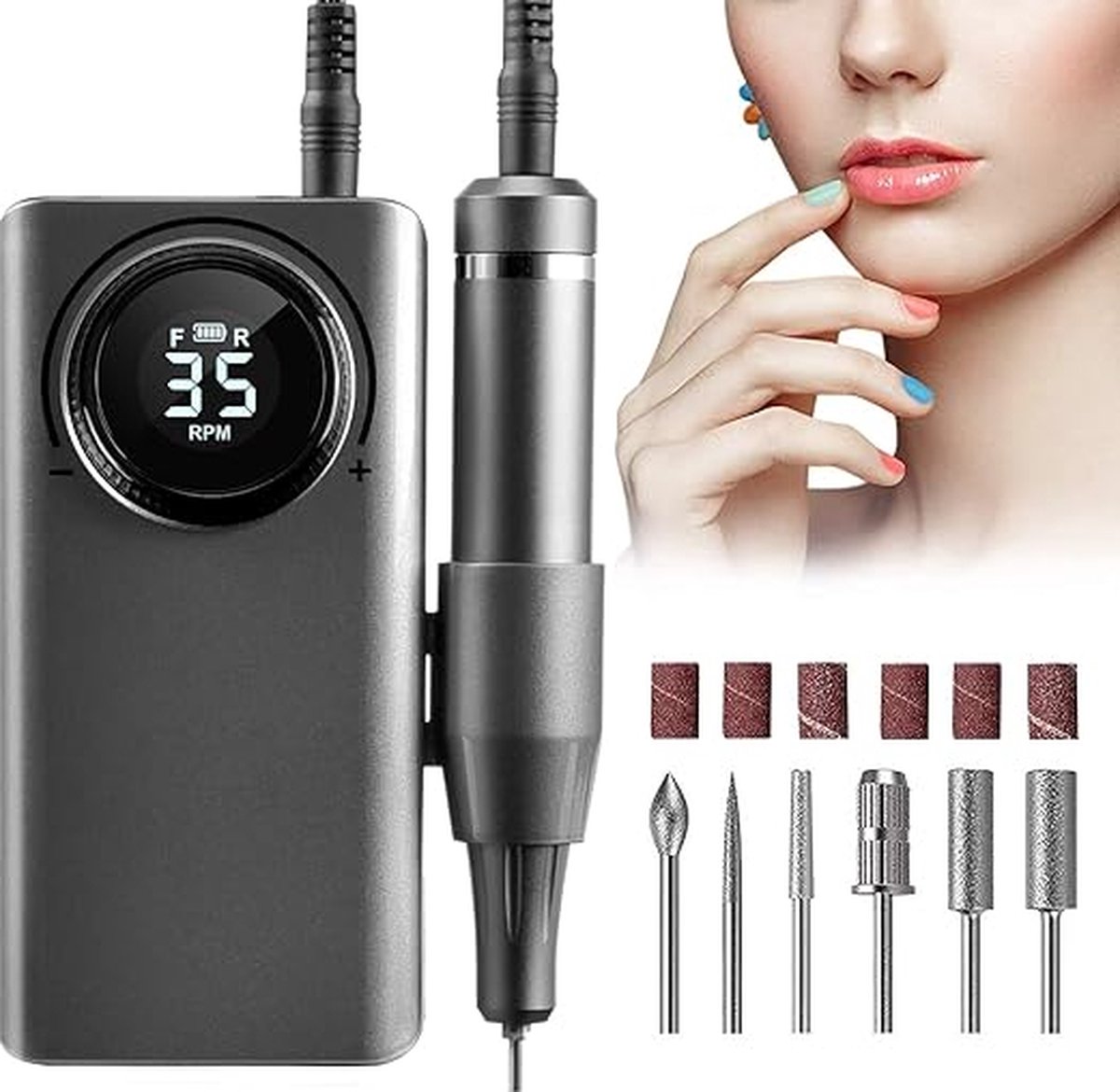 Beauty Supplies - Draagbare Elektrische Nagelfrees - 35000 toeren - Oplaadbaar - Instelbare snelheid