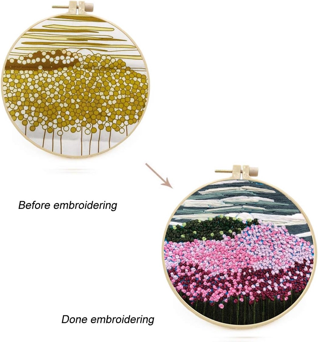 BOTC Borduurpakket Bloemen - Borduurset van 1 - Borduurpakketten voor Volwassenen - Hobby en Creatief - Borduren — afbeelding 3