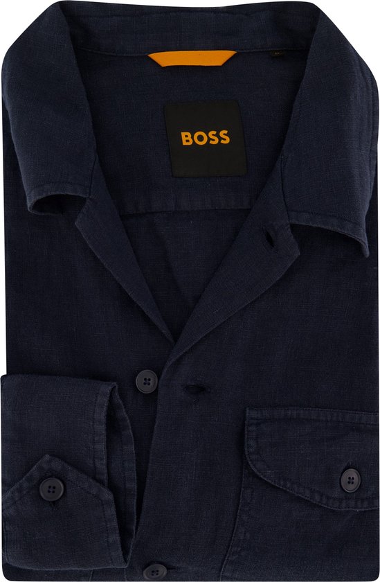 Hugo Boss casual overhemd donkerblauw