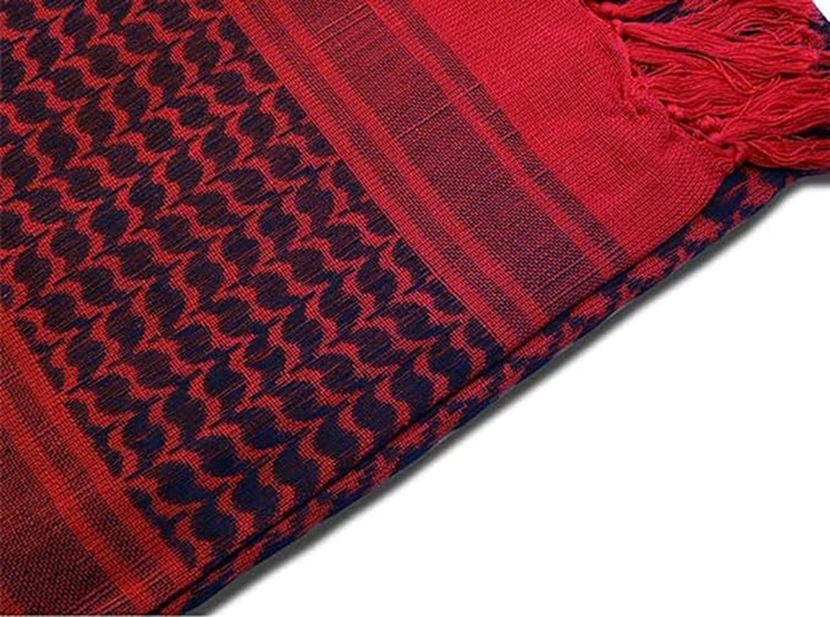 blntackle76 Doek, grote Shemagh-sjaal, Arabische militair, tactische woestijnsjaal, Pali-doek, 110 x 110 cm, 100% katoen, voor mannen en vrouwen, zwart/wit, Eén maat