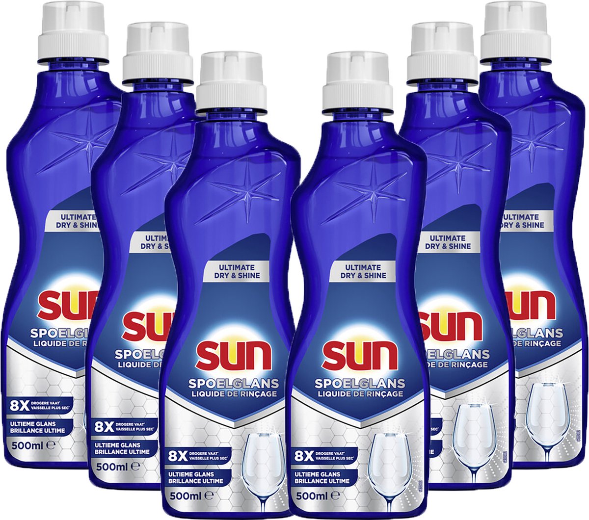 Goedkoopste Sun - Glansspoelmiddel voor Vaatwasser - Optimum - Dry & Shine Booster - 6 x 450 ml - Voordeelverpakking