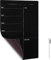 Navaris magnetische weekplanner - 40 x 30 cm - Zwart memobord voor koelkast of bureau - Uitwisbare organizer - Inclusief 1 witte stift - Duits