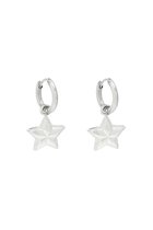Zilveren sterren oorbellen - Zilver - Ster oorbelletjes/hangers - Roestvrij staal - Sieraden voor dames - RVS - Stainless steel - Nikkelvrij - Roestvrij stalen