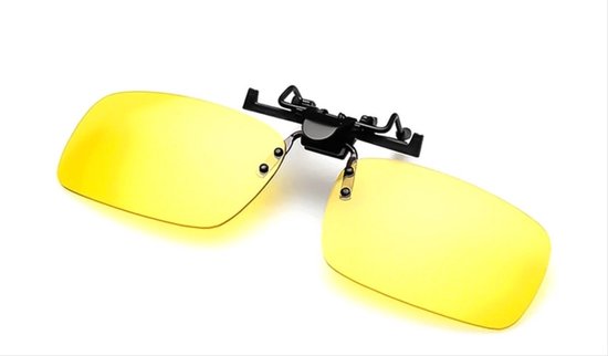 *** Nachtbril Clipon - Overzet zonnebril -Clip-On Geel - Opzetzonnebril - Bril voor Gaming & Nachtrijden - Unisex - van Heble® ***