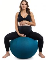 Gymnastiekbal, zwangerschapsbal, voor de zwangerschap, ergonomisch en robuust, pezzibal, trainingsbal, yogabal, yoga, pilates, geboorte, met wasbare overtrek en pomp, 65 cm