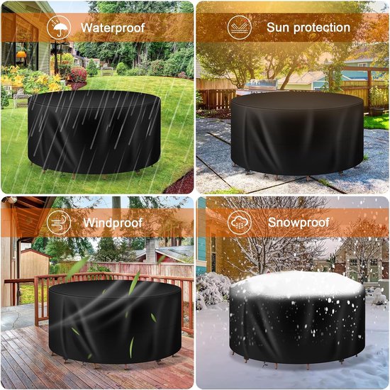 Beschermhoes voor Tuinmeubels 300x260x75cm Afdekking voor Tuinmeubelen Waterdicht 420D Oxford-stof, Beschermhoes Afdekhoes voor Tuinmeubelen, Outdoor Tafelhoes voor Tafels en Stoelen Zitgroep