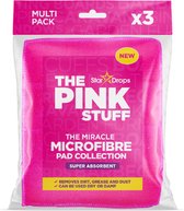 The Pink Stuff Microvezel absorberende schoonmaakpads - roze (3 stuks)