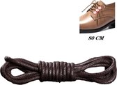 Ronde schoenveters Bruin -Gewaxt- Youhomy Shoelaces- veter 80 CM-Geschikt voor leder schoenen