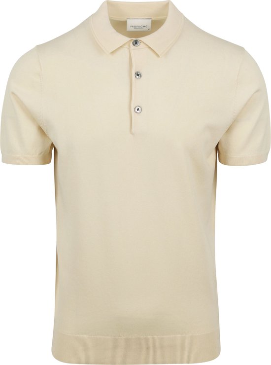 Profuomo - Poloshirt Luxury Ecru - Modern-fit - Heren Poloshirt Maat M