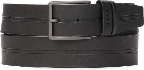 Black decorated belt with matte buckle