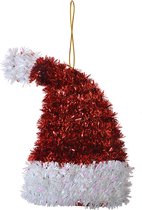 Clayre & Eef Kersthanger Kerstmuts 13 cm Rood Kunststof