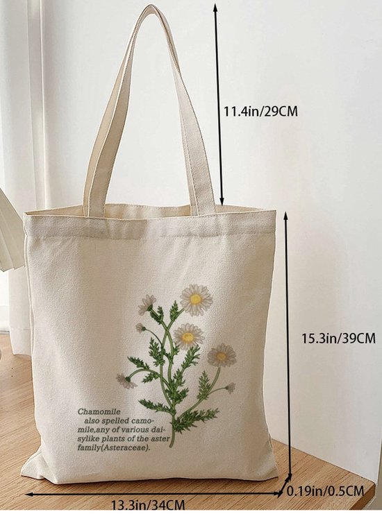 TOTE BAG - Vintage - Shopper With Tape And Letters -Shopper Bag- Tote Bag - Linen - Durable - Handy - Stylish - To Hang Over The Shoulder