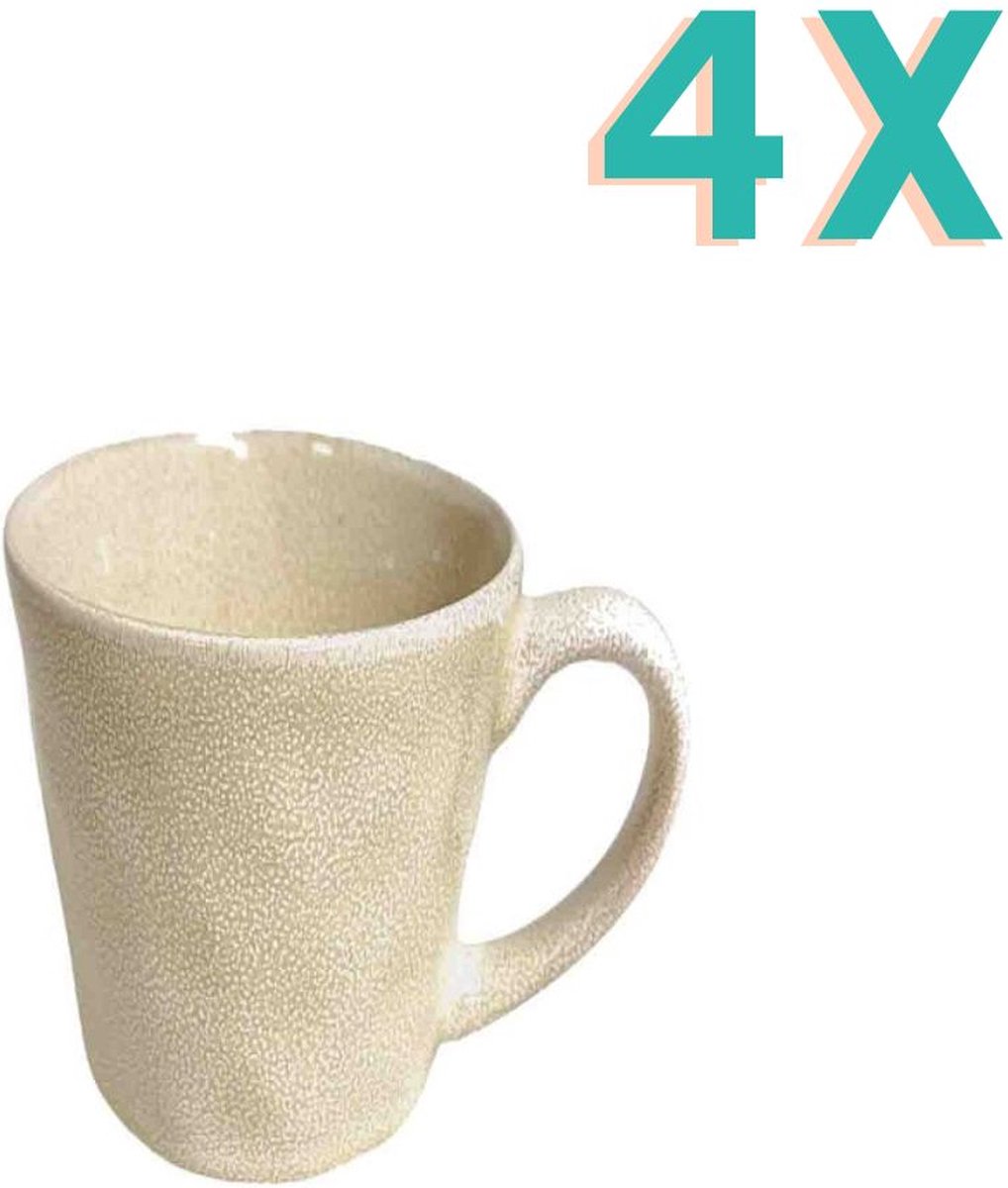Home Society Mok Sofie Met Oor Beige 4 stuks