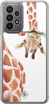 Casimoda® hoesje - Geschikt voor Samsung Galaxy A23 - Giraffe - 2-in-1 case - Schokbestendig - Giraffe - Verhoogde randen - Bruin/beige, Transparant