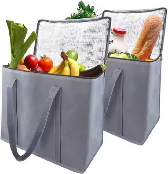 Janse® Koeltassen 2 stuks - Koeltas grijs - Lunchtas zwembad - Koelzak - Eten - Coolerbag - Cooltas - Picknicktas van Janse — afbeelding 3