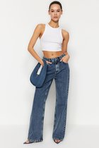 Trendyol TWOSS24JE00018 Volwassenen Vrouwen Jeans - Blauw - 36