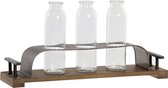 Vaas DKD Home Decor Bruin Zwart Metaal Kristal 45 x 11 x 22 cm (3 Onderdelen)