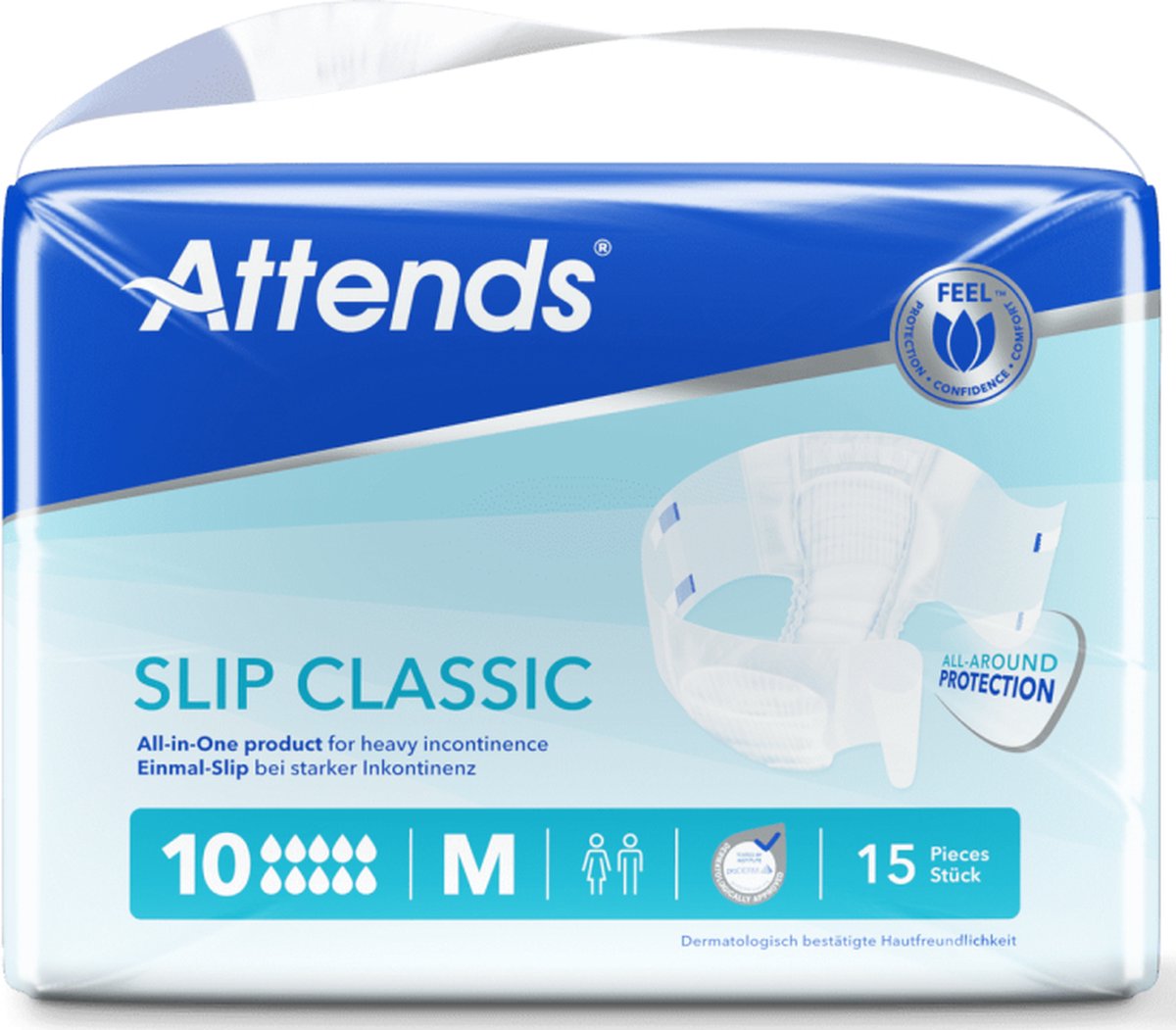 Goedkoopste Attends Slip Classic 10 Medium - 4 pakken van 15 stuks