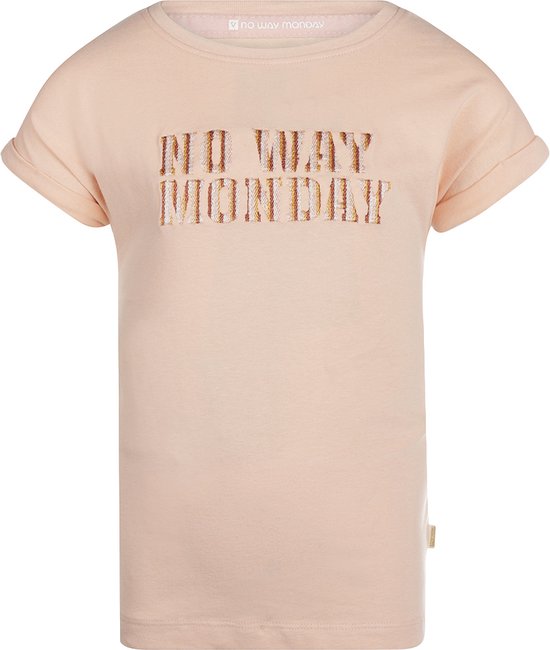 No Way Monday - Meisjes Shirt - Faded Peach - Maat 104