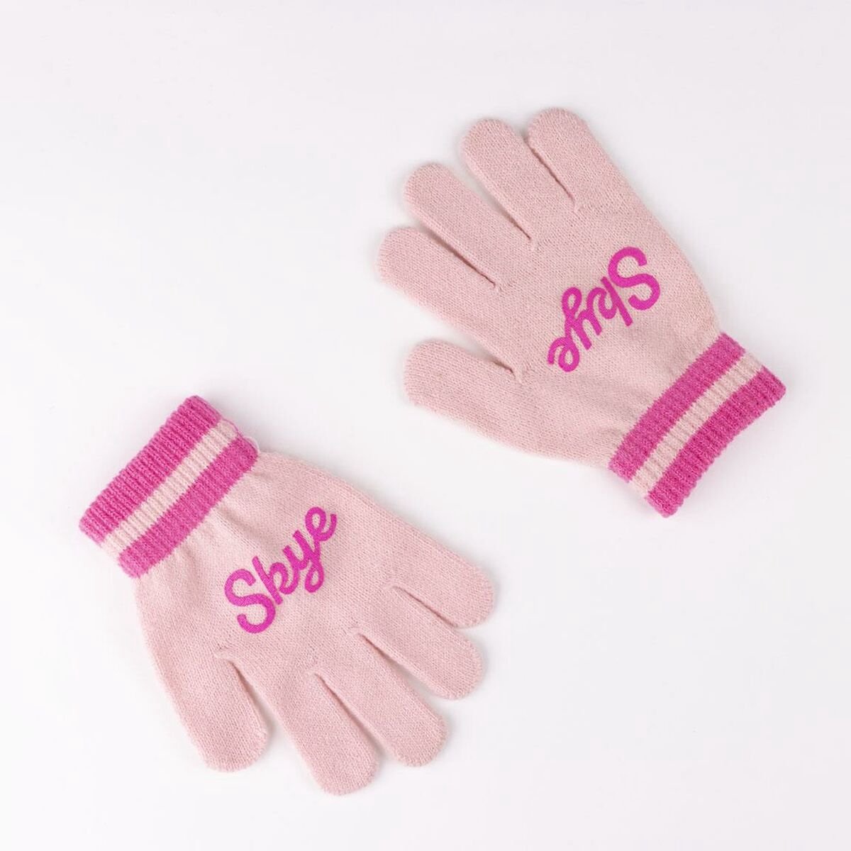 Ensemble Bonnet Et Gants Paw Patrol Pat'Patrouille Rose Pour Filles - Tricot Chaud Et Doux 4-8 Ans