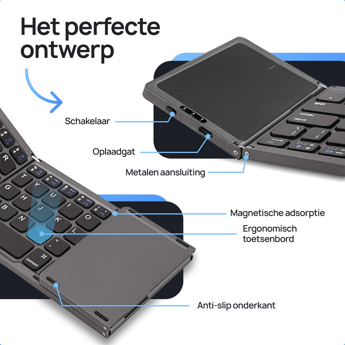 HP K&G Opvouwbaar Toetsenbord - Groot Touchpad thumbnail 3