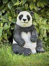 Panda zittend groot 46 cm hoog - polyresin - polystone - hoogkwalitatieve kunststof - decoratiefiguur - interieur - accessoire - voor binnen - voor buiten - cadeau - geschenk - tuinfiguur - tuinbeeld