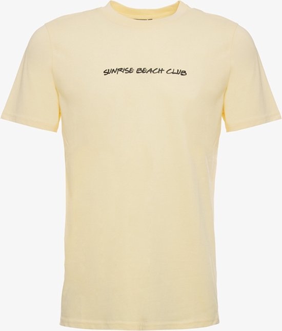 Unsigned heren T-shirt met backprint beige - Maat S