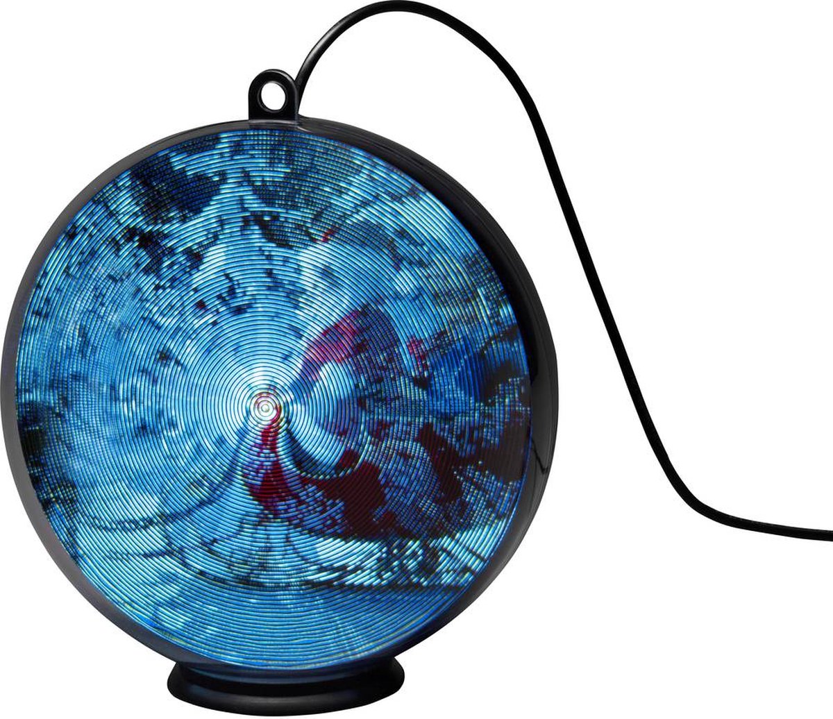 Moderne zwarte LED-raamhanger Kerstman met slee en timer van Konstsmide.
