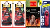 Prof-Fire - BBQ Pakket - 2 x 4kg Professionele Briketten + 96 Aanmaakblokjes + Gasaansteker met Flexibele Hals