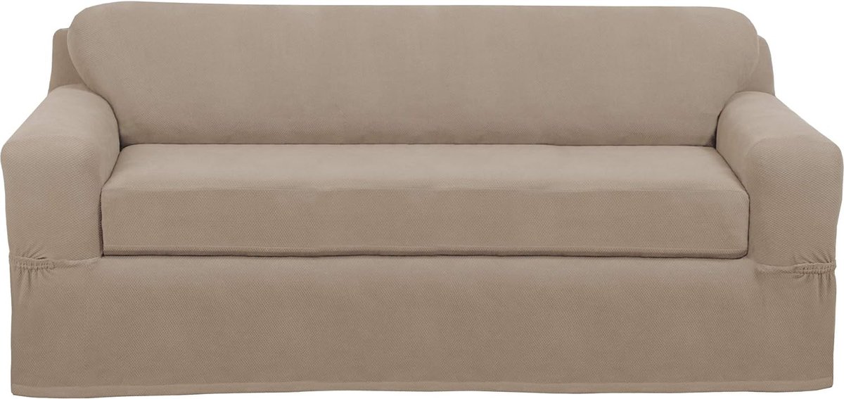 Pixel Ultra Soft Stretch bankhoes, van polyester-mengweefsel, zand