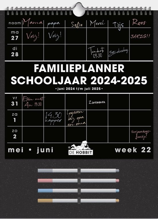 Hobbit Familieplanner Markers 20242025 1 week op 1 pagina A3