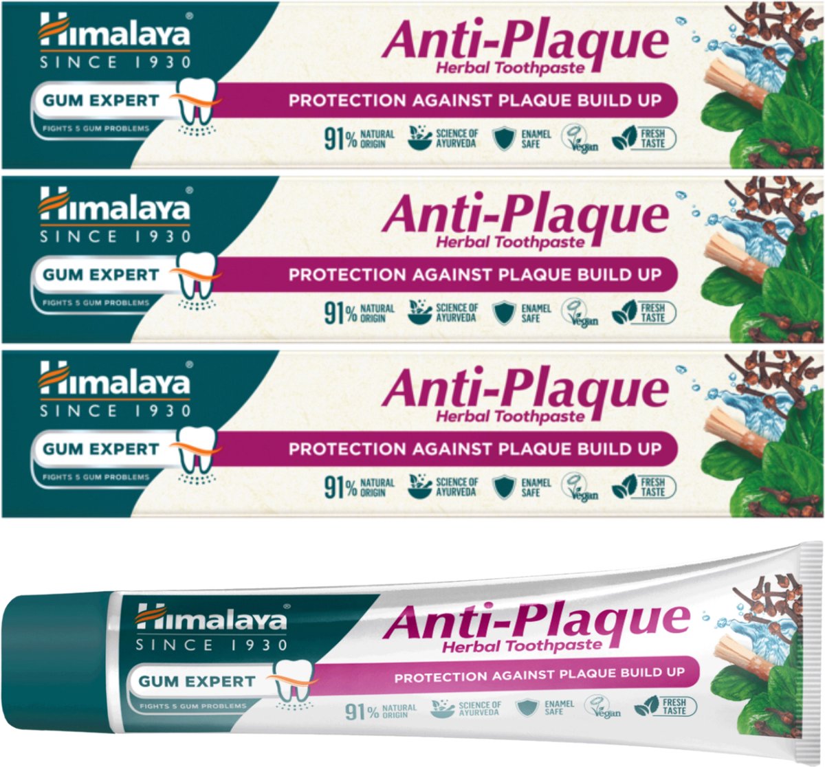 Goedkoopste Himalaya Anti Plaque Tandpasta - 3 x 75 ml - Tandpasta Zonder Fluoride - Plant Enzyme Technology - Bestrijdt Vorming Tandplak - Vegan - Tandpasta Voordeelverpakking - Toothpaste