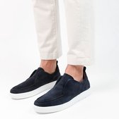 Manfield - Heren - Donkerblauwe suède loafers - Maat 41