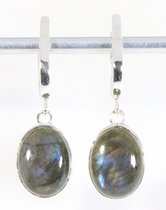 Boucles d'oreilles en argent brillant avec labradorite