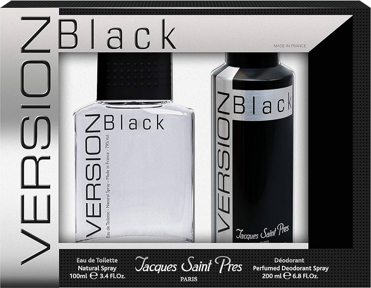 Goedkoopste Coffret VERSION Black - Parfums ULRIC DE VARENS - Jacques Saint Prés - Contient 1 Eau de Toilette 100 ml - 1 Déodorant 200 ml