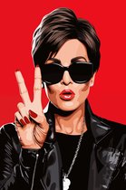 Kris Jenner Poster | Kris Jenner Peace | Abstracte kunst | The Kardashians Poster | Huisdeco | 51x71cm | Wanddecoratie | Muurposter | YR | Geschikt om in te lijsten