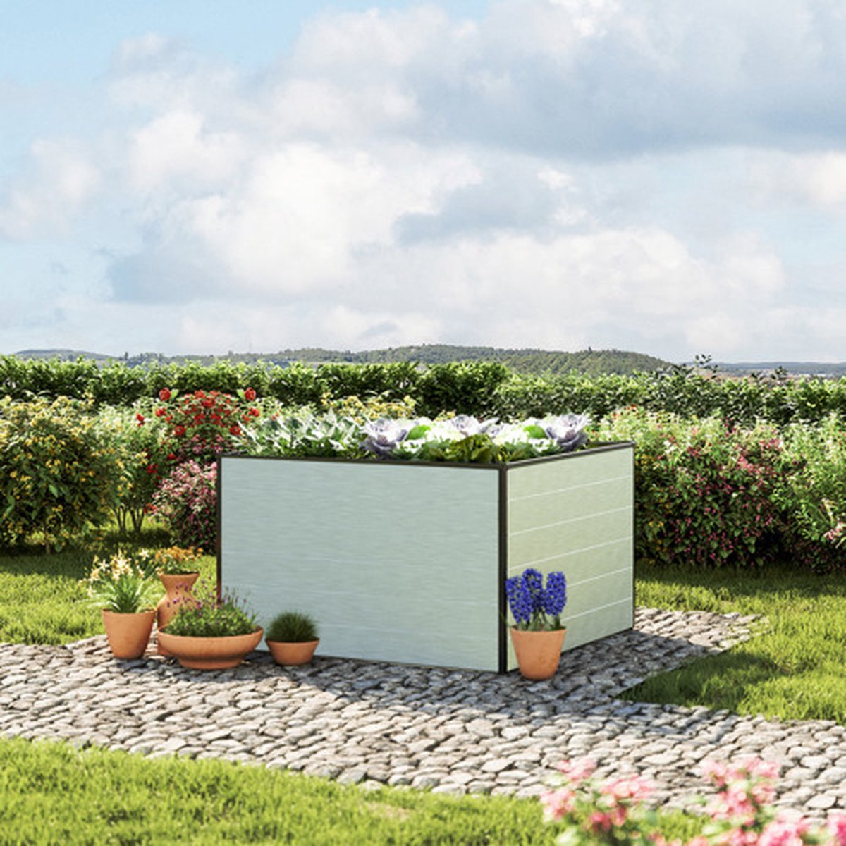GFP 119 x 119 x 77 cm Moestuinbak Standard Christina Aluminium (geanodiseerd)