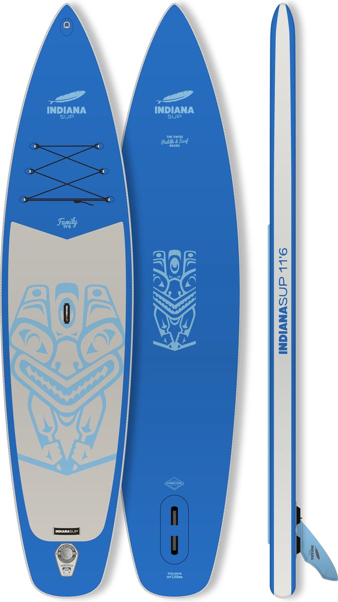 Indiana 11'6 Family Pack Stand Up Paddling Board incl. peddel en luchtpomp Blauw