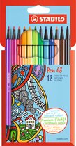 Feutres premium - STABILO Pen 68 - étui 12 couleurs