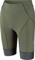 Nalini Dames Fietsbroek kort zonder bretels - Met Zeem - Groen - ROAD LADY SHORT Olive green - XXXL