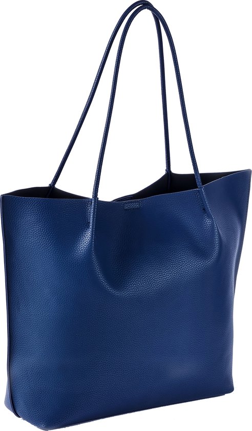 S-ZONE Dameshandtas, echt leer, schoudertas, grote shopper, tote-bag, wijnrood, Large