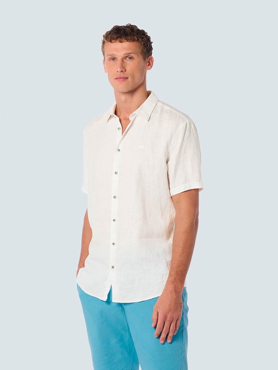 No Excess - Short Sleeve Overhemd Linnen Wit - Heren - Maat XXL - Regular-fit