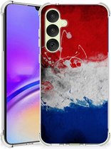 Telefoon Hoesje Geschikt voor Samsung Galaxy A35 Leuk Hoesje met transparante rand Nederlandse Vlag