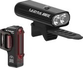 Lezyne Micro Pro 800XL / Strip Drive Pair - Oplaadbare LED fietslampen - Voor 8 Standen & 800 lumen - Achter 11 Standen & 150 lumen - Accu tot 87/57 uur - Waterdicht - 11 x 15 x 15 cm (BxHxL) - Zwart