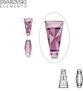 Swarovski Elements, 12 stuks Swarovski Keystone kralen met 2 rijggaten, 13x7mm, amethyst, 5181