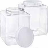 2 stks 500 ml vierkante plastic potten met brede opening en luchtdicht deksel opslagcontainers voor droog voedsel, kruiden, snacks