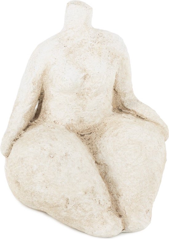 Statue en poterie d'une femme assise
